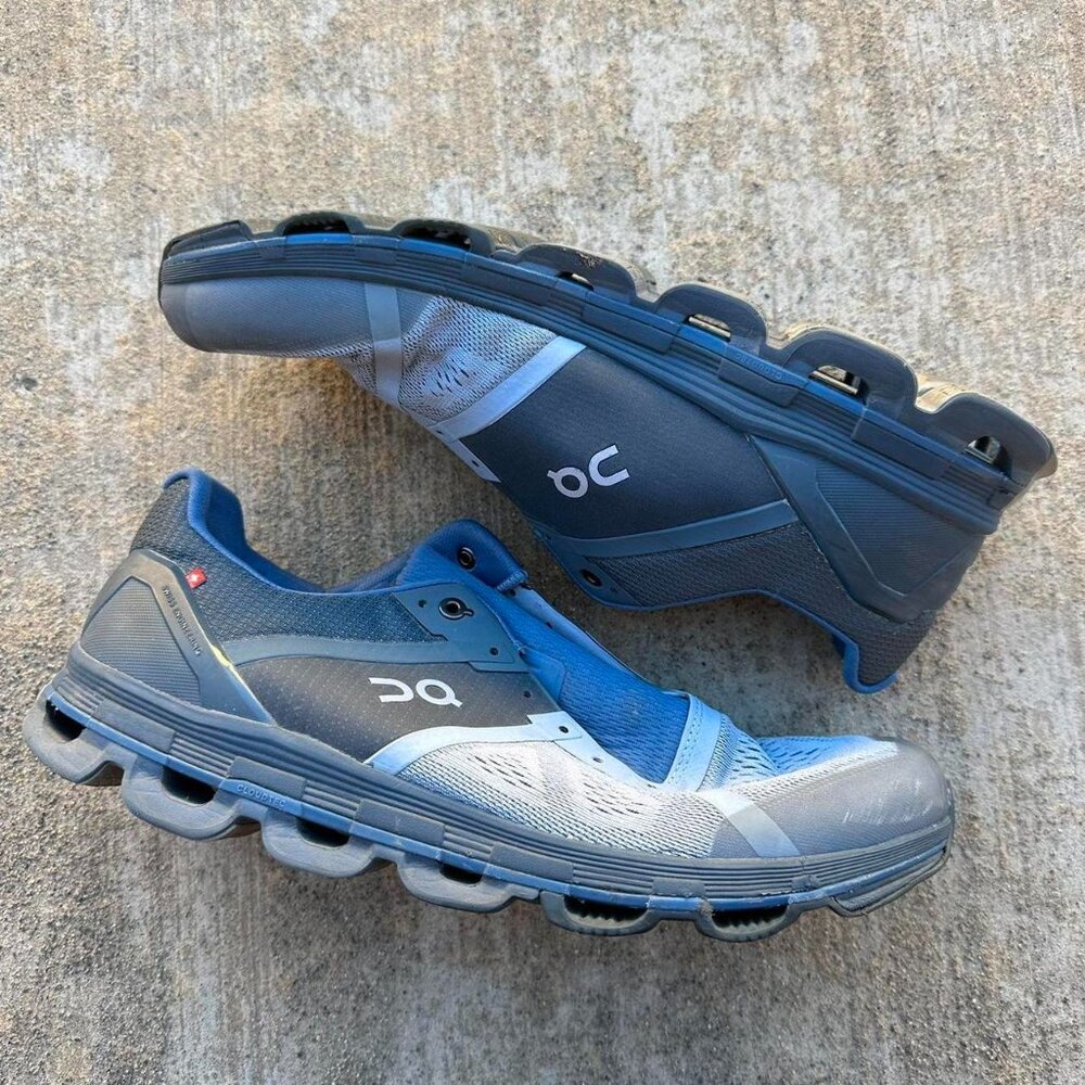 On Running Men's Blue and Grey Trainers
